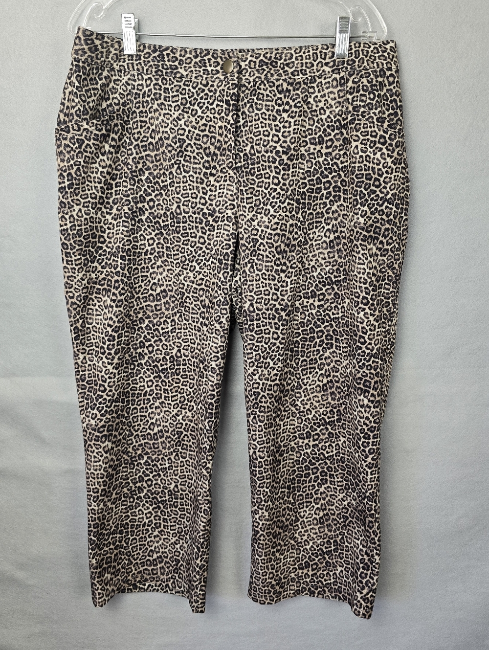 Chico's Weekends Leopard Crop Pants - Beige & Black